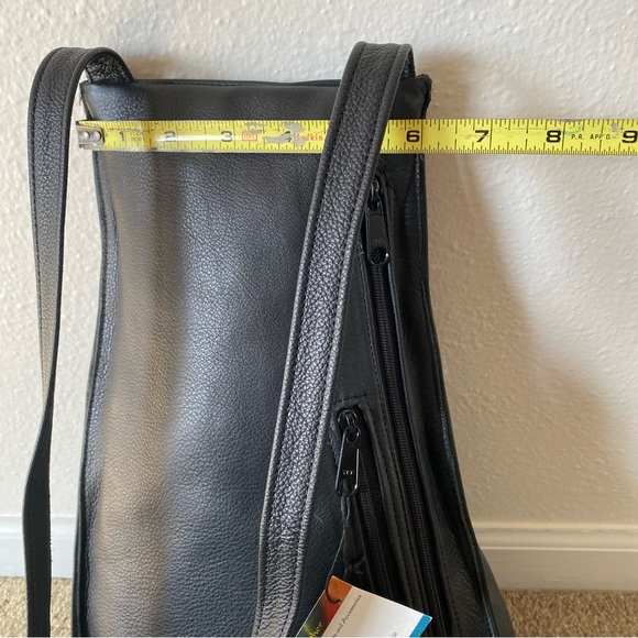 Genuine Black Leather Backpack with Concealed Zippers | “Simply Elegant” main image 8